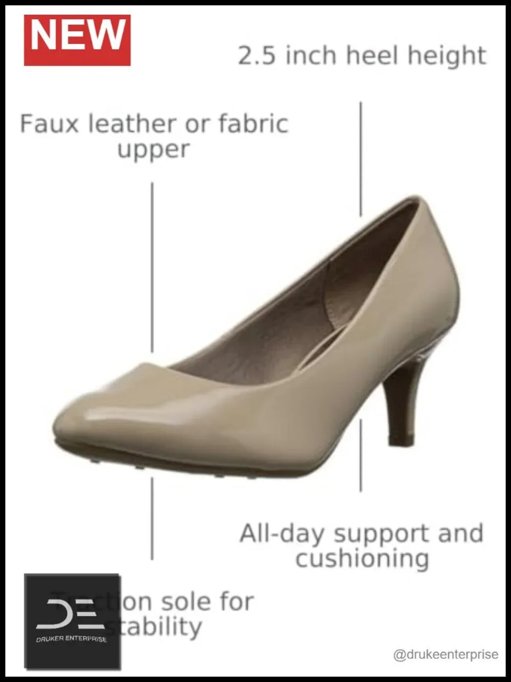 LifeStride Parigi Women's Pump with Soft System Comfort, 2.5 Inch Heel
